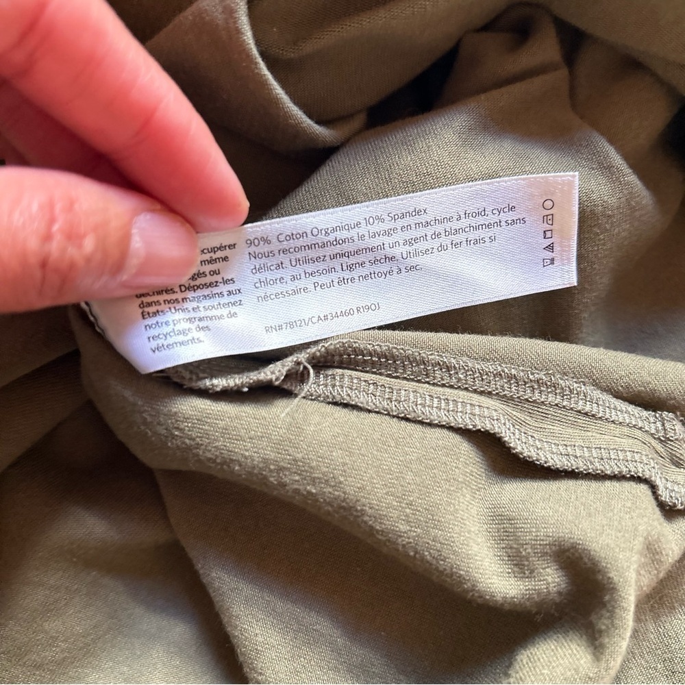 Eileen Fisher | Traceable Organic Cotton Stretch Mock Neck Dress in Olive - Picture 6 of 11